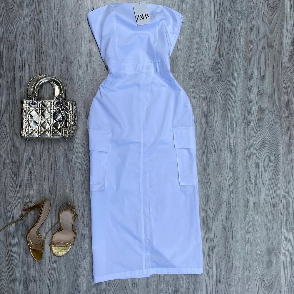 NWT ZARA strapless trench coat dress